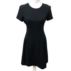 Theory Corset Tee Dress A Line Womens 2 Black Admiral Crepe Business New